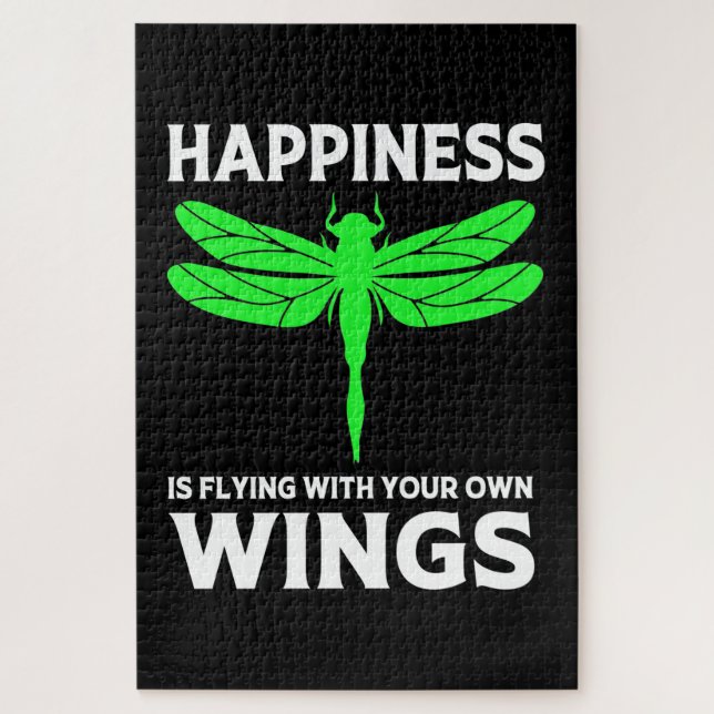 Happiness Is Flying With Dragonfly Jigsaw Puzzle (Vertical)
