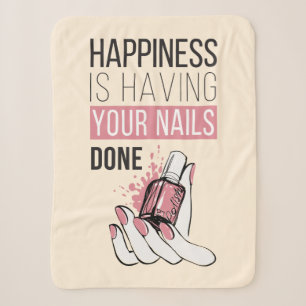 Happiness Is Having Your Nails Done Sherpa Blanket