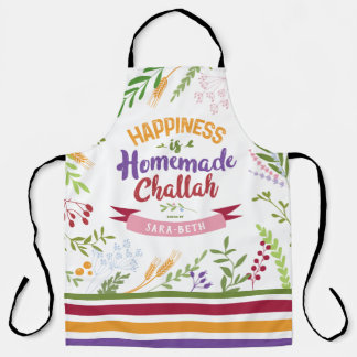 Happiness is Homemade Challah Floral & Stripes Apron