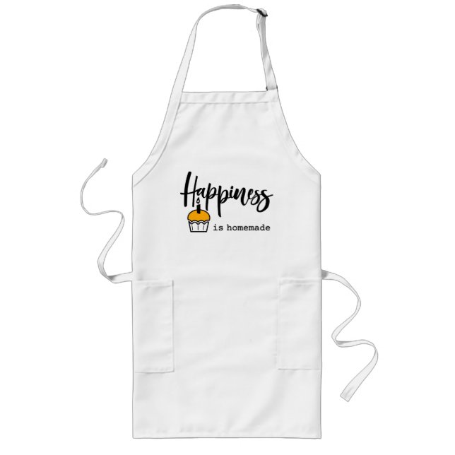 Happiness Is Homemade Funny Chef's Gift Long Apron (Front)