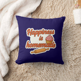 Happiness is Homemade Sticker  Throw Pillow