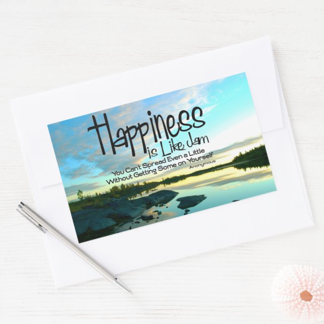"Happiness is like jam" Inspirational Quote Sticker (Envelope)