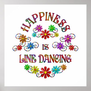 Happiness is Line Dancing Poster