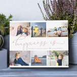 Happiness is | Mommy 6 Photo Collage Canvas Print<br><div class="desc">Photo collage with 6 of your favourite photos and your personalized text. "happiness is" is hand lettered in cute, elegant calligraphy with a love heart, and the template is set up for you to finish the quote. The sample wording reads "happiness is having you as my mommy ♥ love [name]...</div>