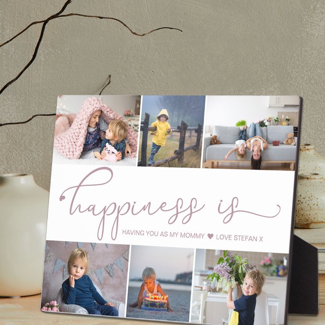 Happiness is | Mommy 6 Photo Collage Easel Plaque (Creator Uploaded)
