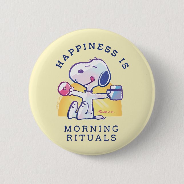 Happiness is Morning Rituals 2 Inch Round Button (Front)