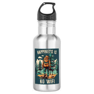 Happiness Is No Wifi Backpacking 532 Ml Water Bottle