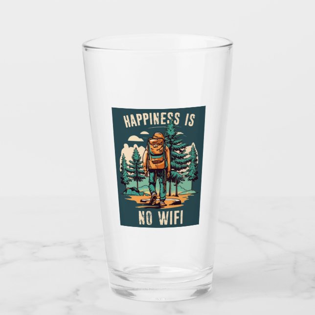 Happiness Is No Wifi Backpacking Glass (Front)