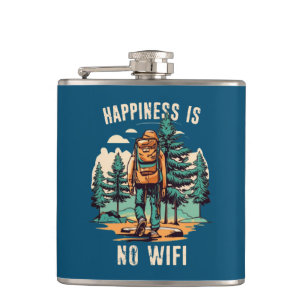 Happiness Is No Wifi Backpacking Hip Flask