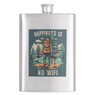 Happiness Is No Wifi Backpacking Hip Flask