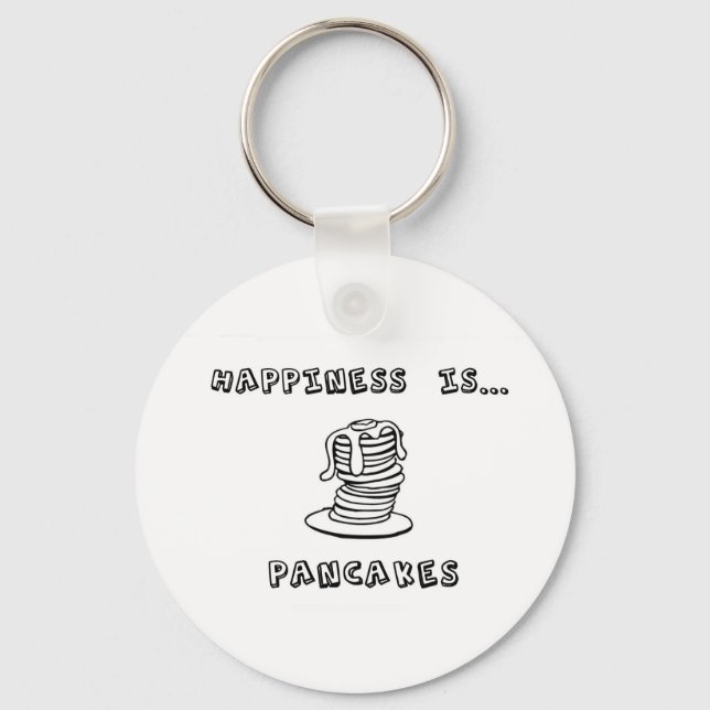 Happiness is Pancakes Keychain (Front)