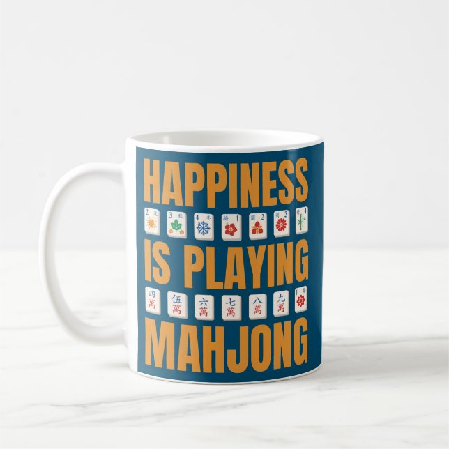 Happiness Is Playing Mahjong Mahjong Party Coffee Mug (Left)