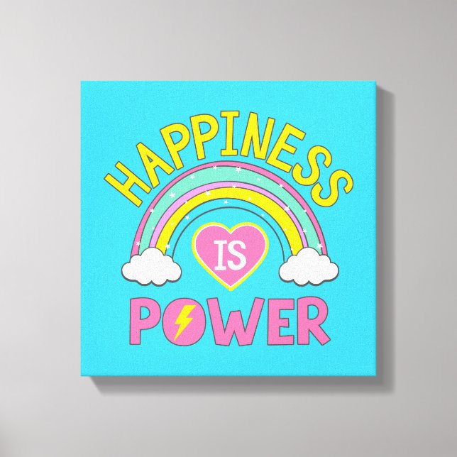 Happiness is Power Rainbow Canvas Print (Front)