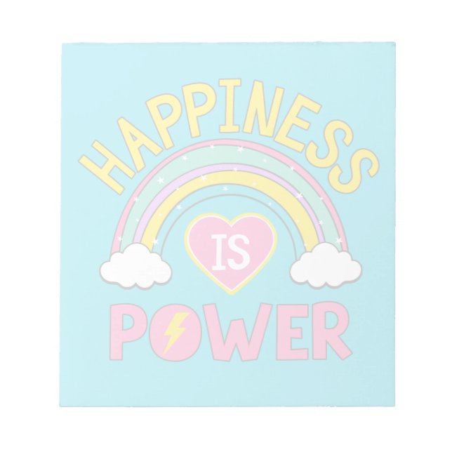 Happiness is Power Rainbow Notepad (Front)