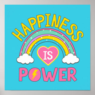 Happiness is Power Rainbow Poster