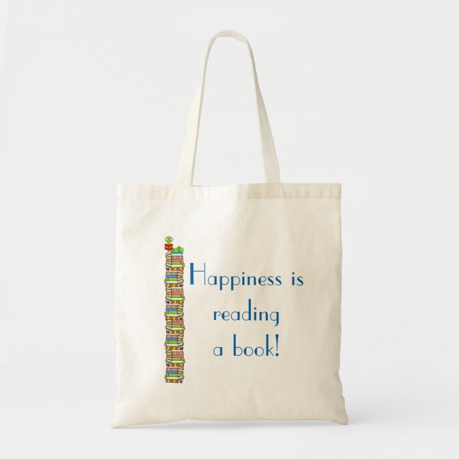 Happiness is Reading a Book Tote Bag (Front)