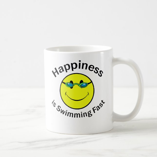 Happiness is Swimming Fast Coffee Mug (Right)