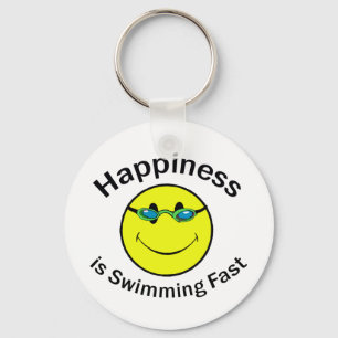 Happiness is Swimming Fast Keychain