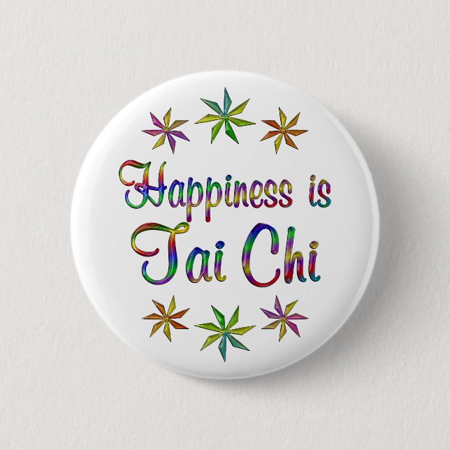 Happiness is Tai Chi 2 Inch Round Button (Front)