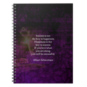 Happiness Is The Key To Success Uplifting Quote Notebook