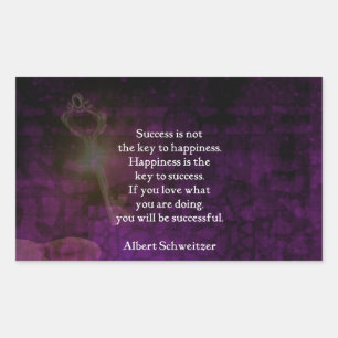 Happiness Is The Key To Success Uplifting Quote Sticker