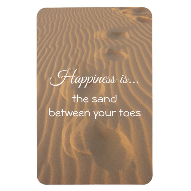 Happiness is the Sand Between Your Toes Quote Magnet (Vertical)