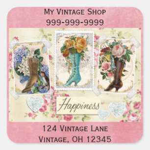 Happiness is Victorian Steampunk Boots Stickers