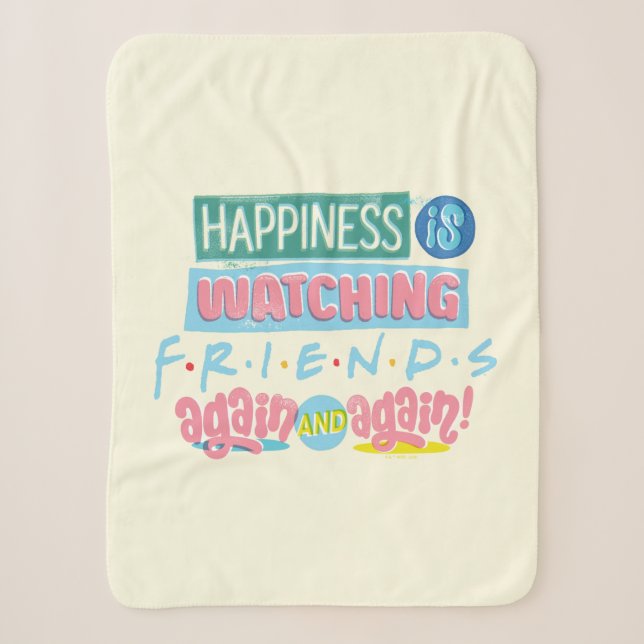 Happiness is Watching FRIENDS™ Again & Again Sherpa Blanket (Front)