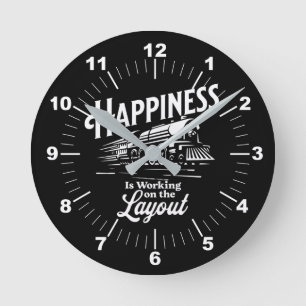 Happiness is Working On The Layout, Steam Train Round Clock