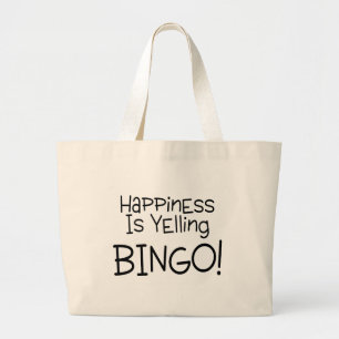 Happiness Is Yelling Bingo Large Tote Bag
