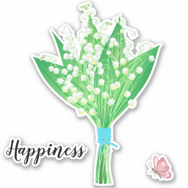 Happiness Lily of the Valley Sticker (Front)