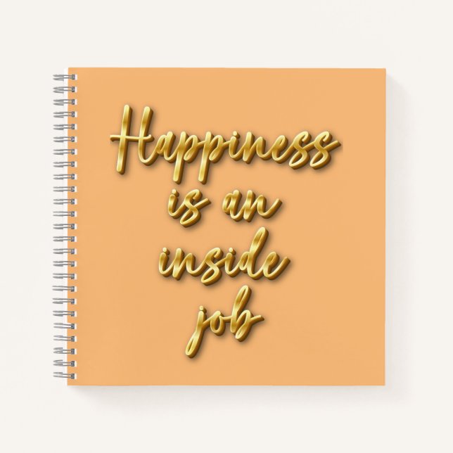Happiness Motivational Spiral Notebook (Front)