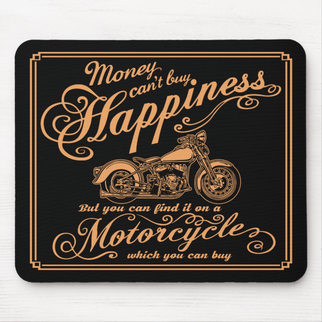 Happiness - Motorcycle Mouse Pad (Front)