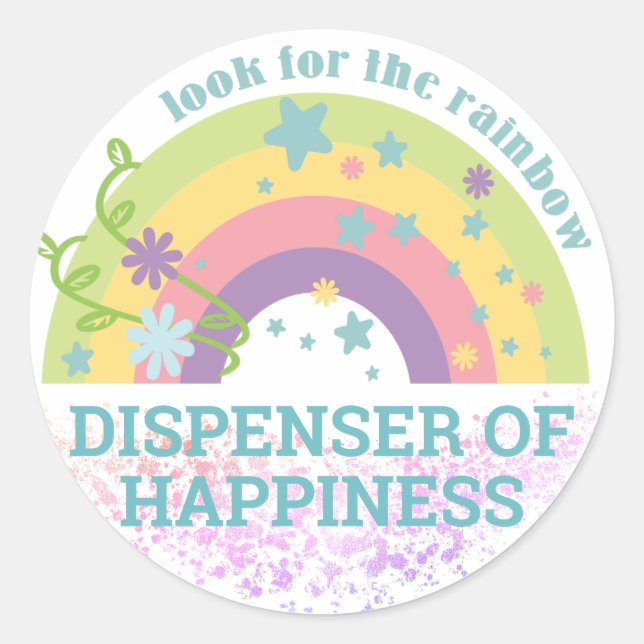 Happiness optimist employee recognition stickers (Front)