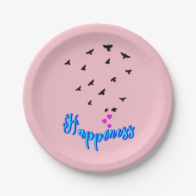 Happiness Paper Plate (Front)