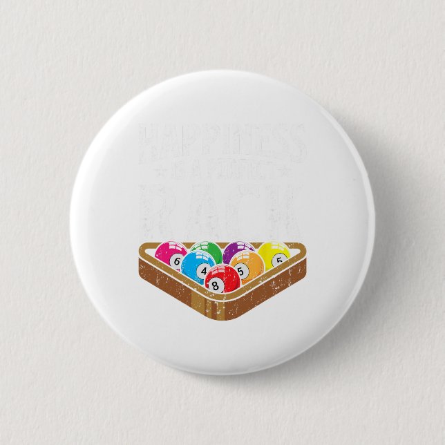Happiness Perfect Rack Funny Pool Player Billiards 2 Inch Round Button (Front)
