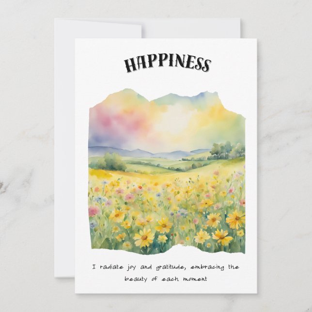 Happiness Positive Affirmation Card (Front)