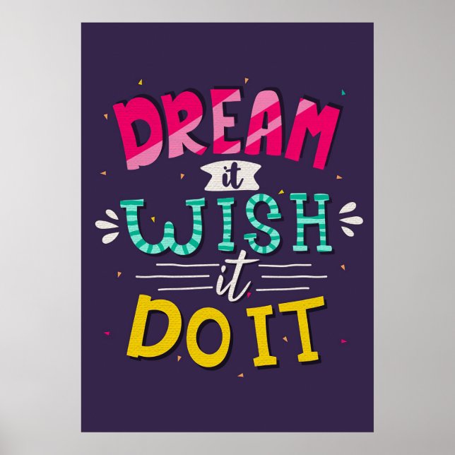 Happiness Quote Dream It Wish It Poster (Front)