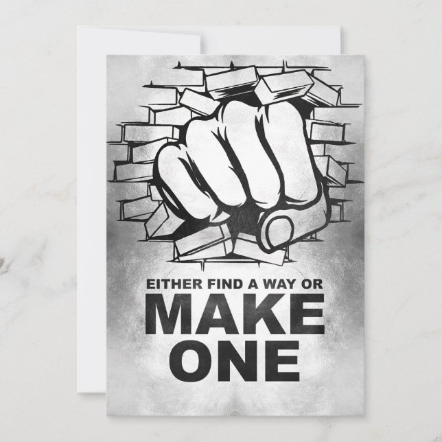 Happiness Quote Either Find A Way Or Make One Save The Date (Front)