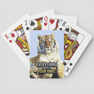 Happiness Quote Everything Starts In Your Mind Playing Cards