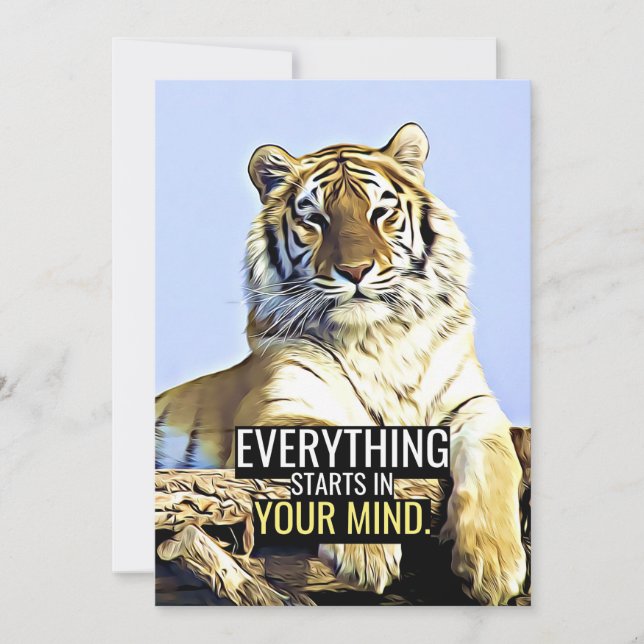 Happiness Quote Everything Starts In Your Mind Save The Date (Front)