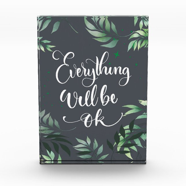 Happiness Quote Everything Will Be Ok Photo Block (Front)