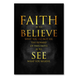 Happiness Quote Faith Believe See Table Number