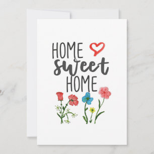 Happiness Quote Home Sweet Home Flowers Invitation