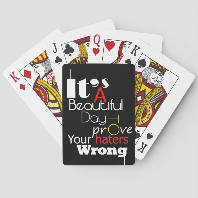 Happiness Quote It Is A Beautiful Day Playing Cards (Back)
