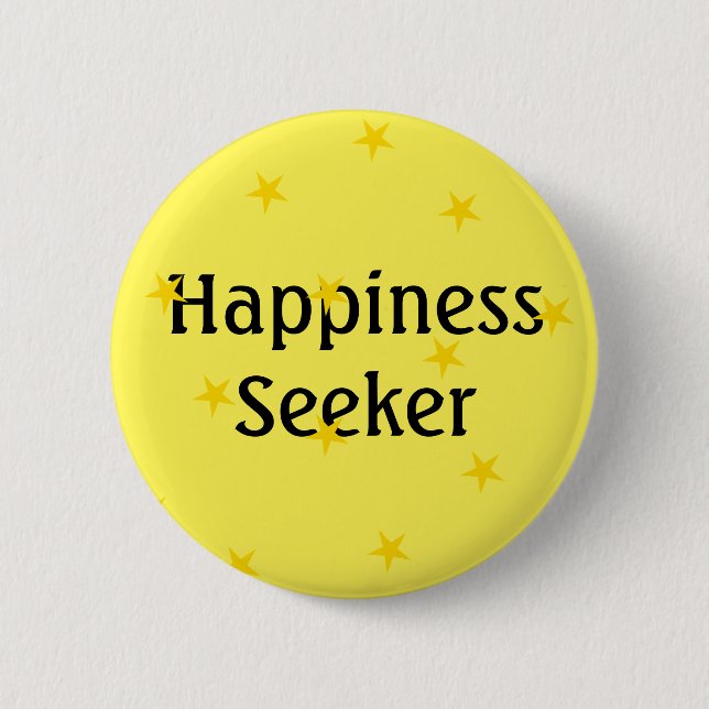Happiness Seeker Yellow  2 Inch Round Button (Front)