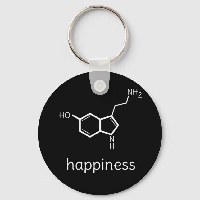 happiness serotonin molecules keychain (Front)