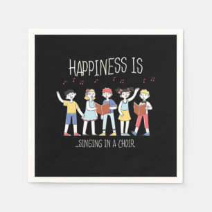Happiness Singing Choir Singer Musician Sing Gift Napkin