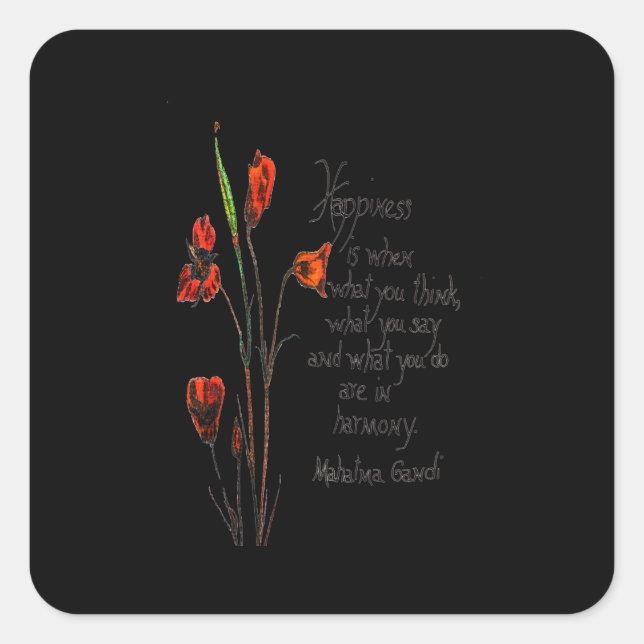 Happiness Square Sticker (Front)