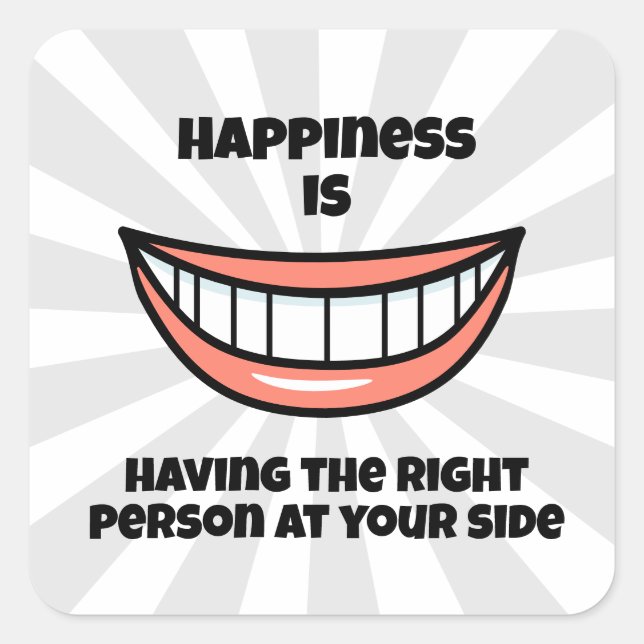 Happiness Square Sticker (Front)